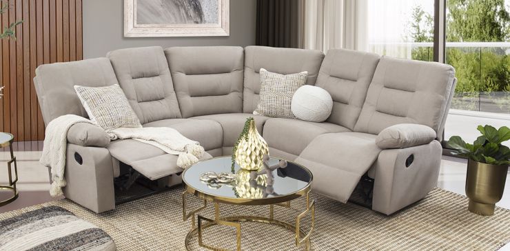 Sala Modular Con Reclinables Alina Beige